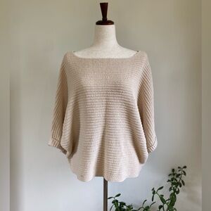 Chic Beige Women's Poncho Sweater